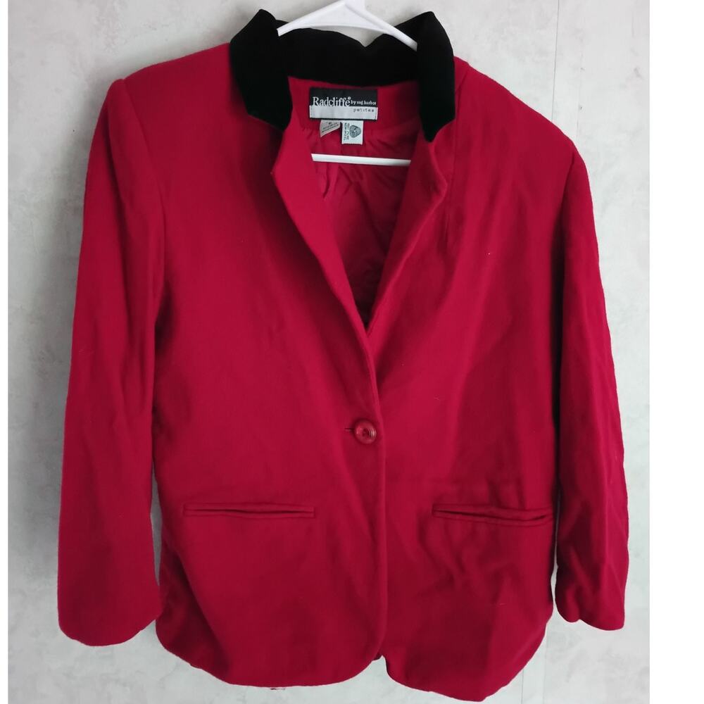 Vintage Radcliffe Sag Harbor Pure New Wool Topper Coat Cranberry Woolmark Petite